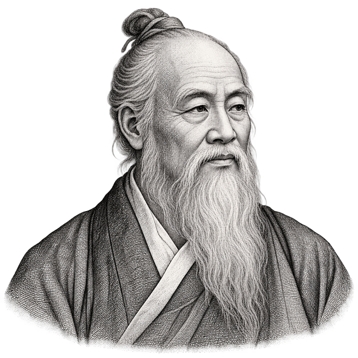 老子的传统形象插图，非经考证的本人肖像