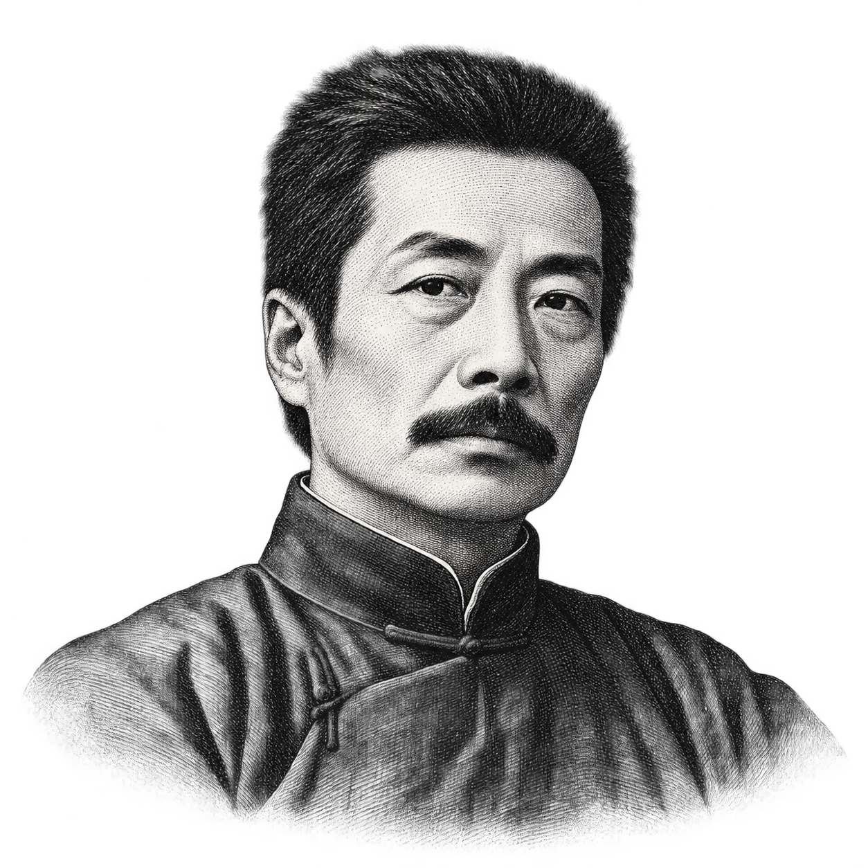 鲁迅的版画风格插图肖像