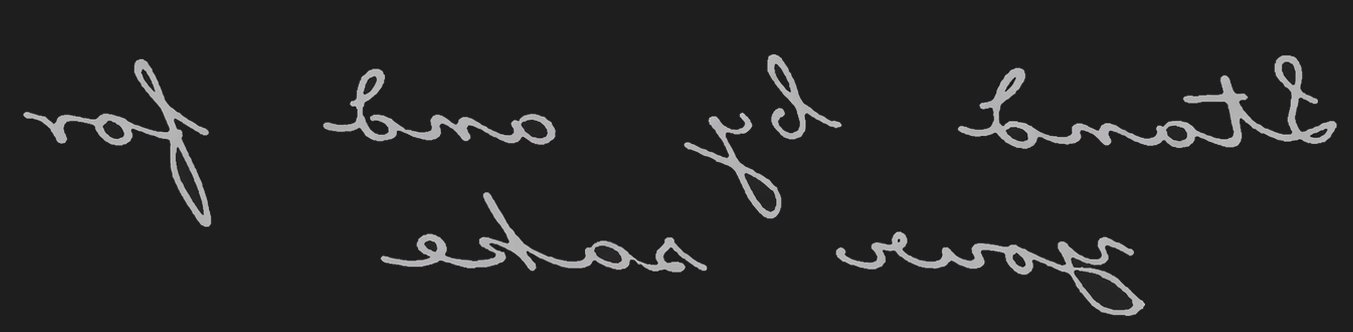 Facsimile of the blotting-paper impression in reverse writing.