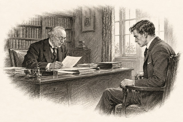 An engraving-style sketch for Giants’ Bread, chapter 3.