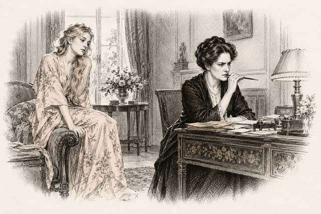 An engraving-style sketch for Giants’ Bread, chapter 4.