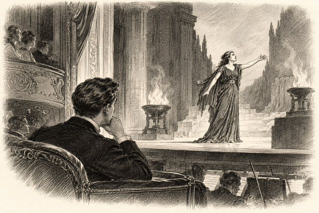 An engraving-style sketch for Giants’ Bread, chapter 3.