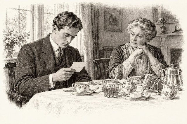 An engraving-style sketch for Giants’ Bread, chapter 1.