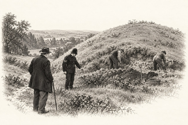 An engraving-style sketch for Murder at the Vicarage, Chapter 23.