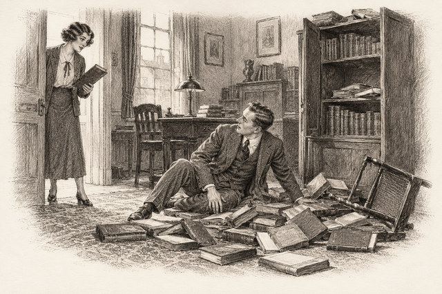 An engraving-style sketch for Partners in Crime, Chapter III. The Affair of the Pink Pearl.