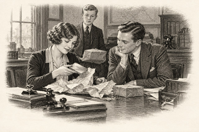 An engraving-style sketch for Partners in Crime, Chapter V. The Adventure of the Sinister Stranger.