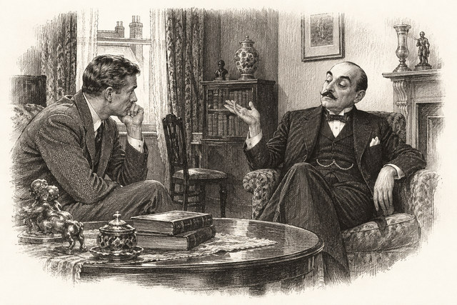 An engraving-style sketch for The Big Four, 3. WE HEAR MORE ABOUT LI CHANG YEN.