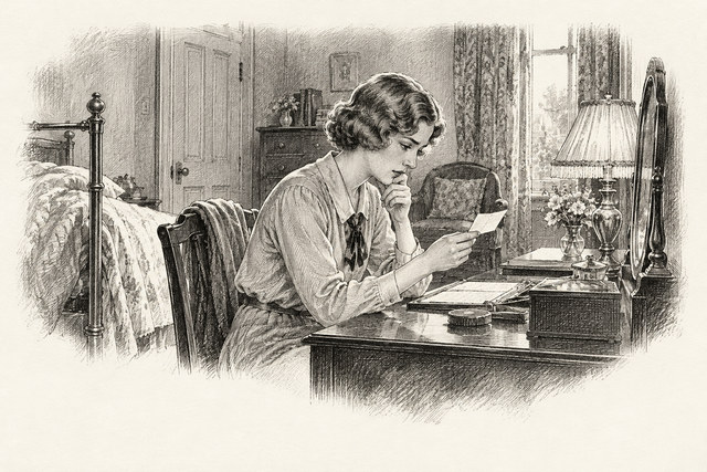 An engraving-style sketch for The Man in the Brown Suit, CHAPTER VI.
