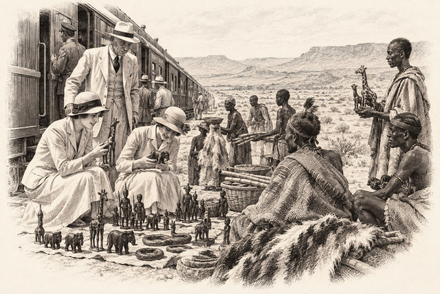 An engraving-style sketch for The Man in the Brown Suit, CHAPTER XXIII.