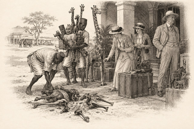 An engraving-style sketch for The Man in the Brown Suit, CHAPTER XXIV.
