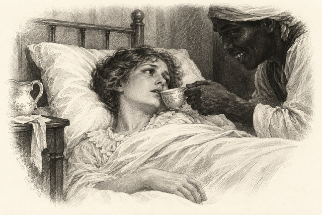 An engraving-style sketch for The Man in the Brown Suit, CHAPTER XXV.