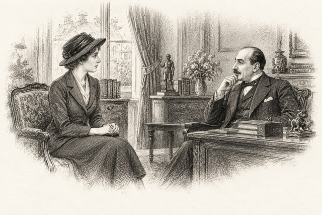 An engraving-style sketch for The Missing Will, The Missing Will.