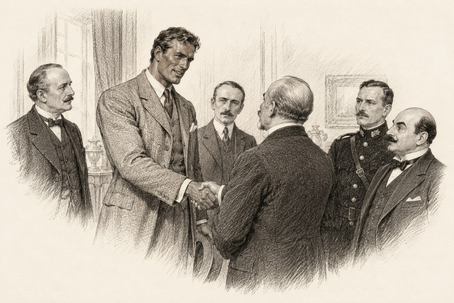 An engraving-style sketch for The Murder on the Links, 10Gabriel Stonor.