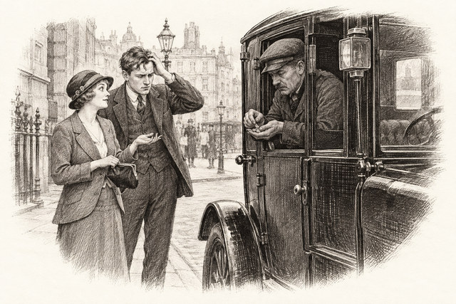 An engraving-style sketch for The Secret Adversary, CHAPTER III. A SET BACK.