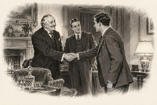 An engraving-style sketch for The Secret Adversary, CHAPTER XIX. JANE FINN.