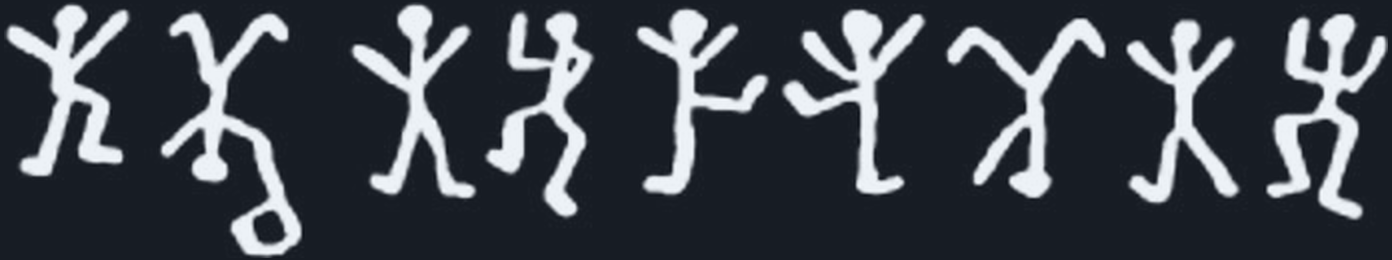 A Dancing Men cipher message copied from the tool-house door: AT ELRIGES.