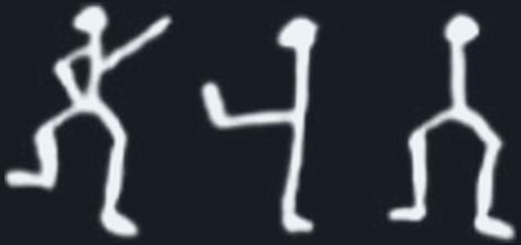 The Dancing Men cipher signs for N, V, and R.